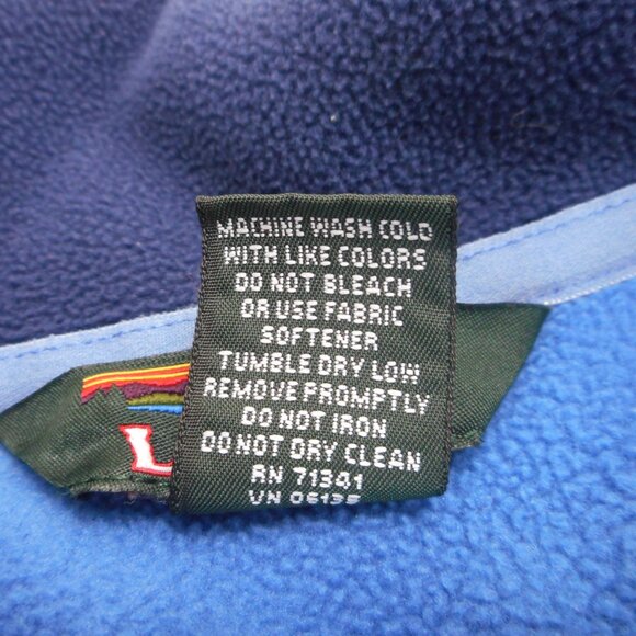 LL Bean Men’s Large Polartec Fleece Vest Full Zip Pockets Navy Blue - Picture 13 of 14